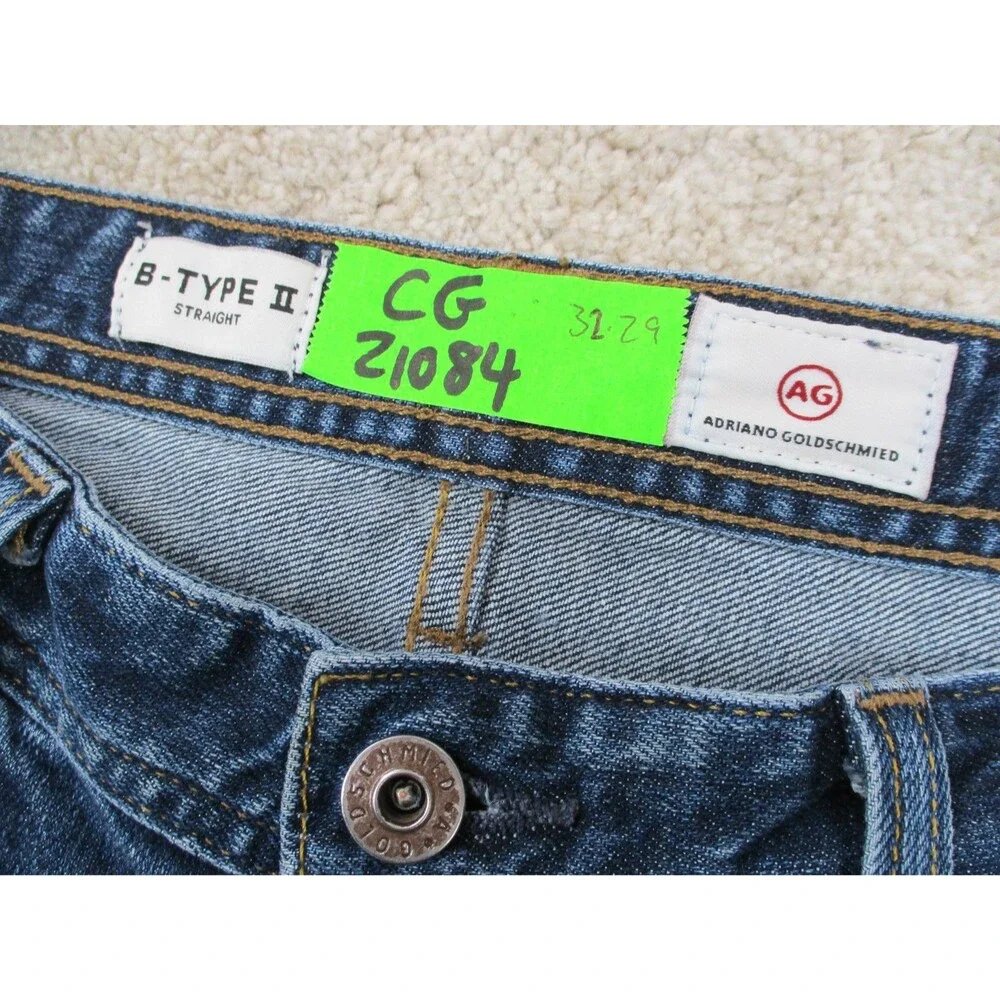 AG Adriano Goldschmied Jeans Mens 32 Blue Denim B Type II Straight Leg USA 32x29